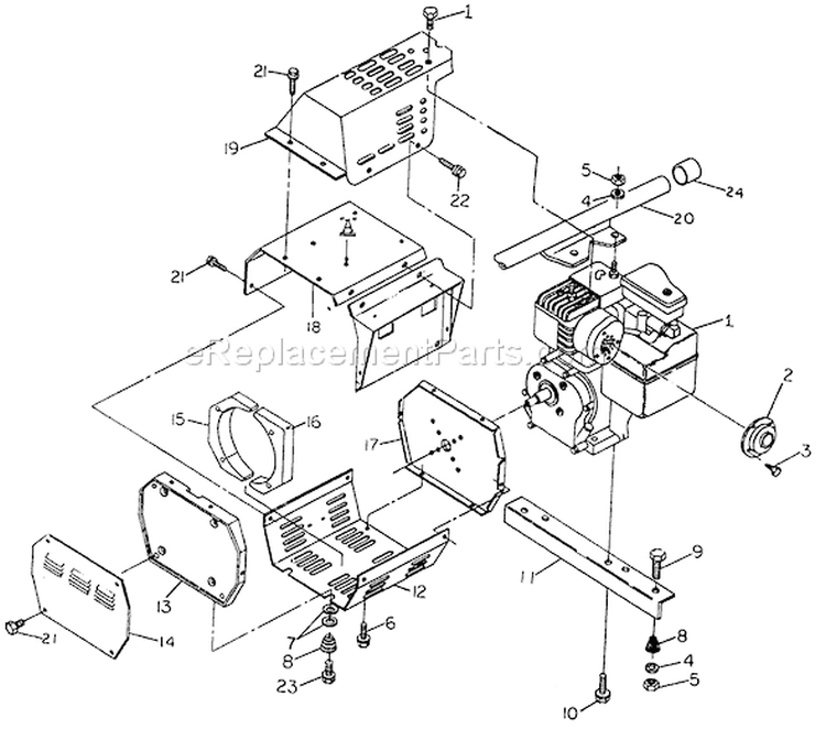 Page B Diagram and Parts List for 8713-0  Briggs and Stratton Generator